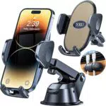 YRU Handyhalterung Auto Kratzschutz Handy Halterung Auto 4 in 1 Saugnapf&Lüftung 360° Drehbar Universale KFZ Handyhalter für iPhone 15 14 13 12 Samsung S23 S22 Huawei