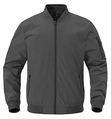 YSENTO Herren Bomberjacke Leichte Übergangsjacke Blouson Windbreaker Stehkragen Baseball Fliegerjacke mit Reißverschlusstaschen