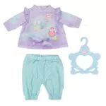 Zapf Creation 706695 Baby Annabell Sweet Dreams Schlafanzug 43cm - 2 teiliger Puppenschlafanzug mit Shirt und Hose in lila türkis