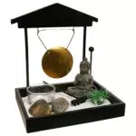 Zen-Garten - Holz - schwarz - 15x15 cm - Schwarz - Atmosphera créateur d'intérieur