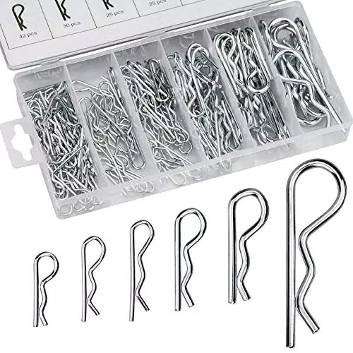 ZHENA 150Pcs Federsplinte Federstecker Sortiment, Federvorstecker Set R Clips Sicherungsclips