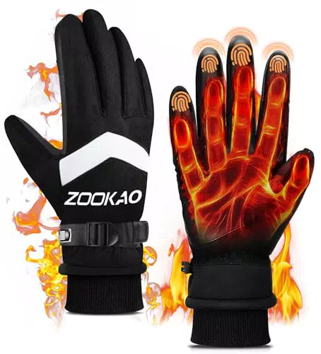 Zookao Winterhandschuhe Herren Damen, Fahrradhandschuhe Touchscreen Handschuhe