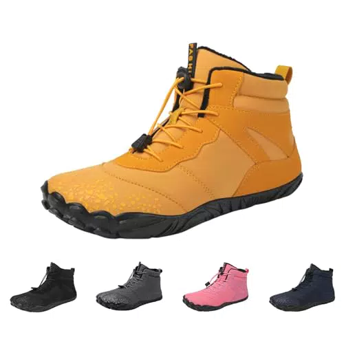 ZWDC coupons amazon angebote 2023Barfußschuhe Winter Damen Herren Wasserdicht Schnell Trocknend Traillaufschuhe wanderschuhe Zehenschuhe Hohe Warme und rutschfeste Stiefel