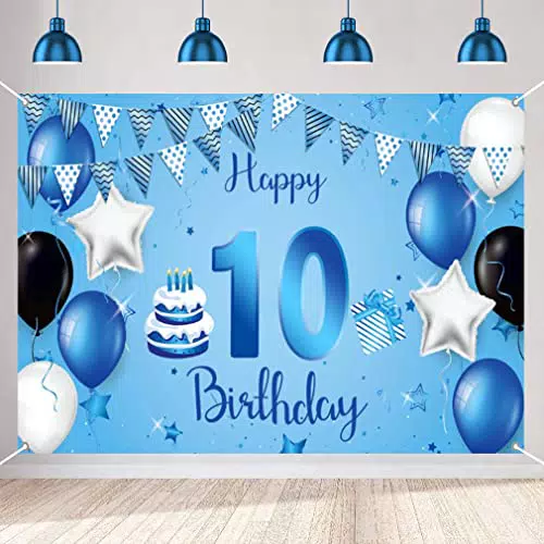 10. Geburtstag Banner 10 Geburtstag Deko Blau Party Dekoration Junge