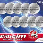 10 x Knopfzelle CR2032 Wilhelm Batterie Lithium 3V CR 2032 Industrieware