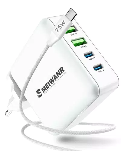 100 W USB C Ladegerät, GaN III Schnellladegerät USB C Netzteil 4 Ports