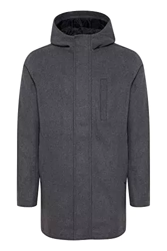 11 Project Knud Herren Wintermantel Wollmantel Winterjacke gefüttert mit Kapuze