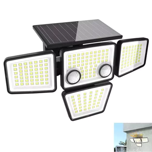 1200LM Solarlampen für Außen mit Bewegungsmelder, 188LEDs 3 Modi Solarleuchten Aussen mit 270°Beleuchtungswinkel