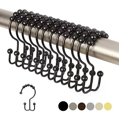 2 Lb Depot Doppelte Duschvorhang-Hakenringe Premium-rostbeständiger Edelstahl-Metallhaken