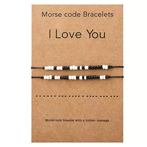 2 Pcs Ich liebe dich Morsecode Armband Paare Passende