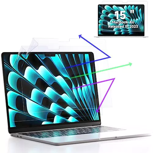 2 Stück Blaulichtfilter Displayschutzfolie für MacBook Air 15 Zoll