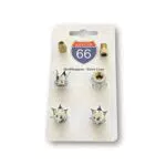 4er Set Ventilkappen + 2 Fahrradadapter - Krone Silber - für jedes Auto