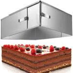 4smile Backrahmen rechteckig verstellbar 8cm hohe Edelstahl Backform rechteckig - Kuchenform eckig zum Backen und für die Zubereitung von Schichttorten