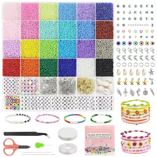 7000 Stück 3mm Bunte Perlen für Armbänder Selber Machen Mit