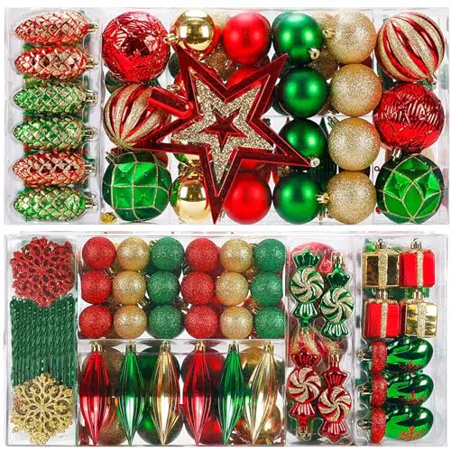 88PCS Weihnachtskugeln Ornamente für Weihnachtsbaum