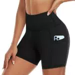 ACTINPUT Radlerhose Damen mit Taschen High Waist Yoga Shorts Kurze Leggings Blickdicht Sporthose Hotpants