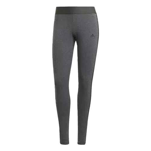 adidas Damen W 3s Leggings, Dark Grey Heather/Black