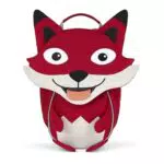 Affenzahn Kleiner Freund Kindergarten-Rucksack für 1-3 Jährige Ergonomisch Reflektierend Ziehzunge mit Namensschild Fuchs - Rot