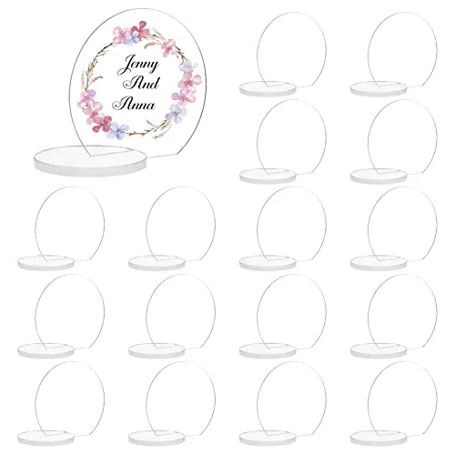 AHANDMAKER 20 Set Tischkarten Aus Acryl, Runder Tischkartenhalter Für Hochzeiten