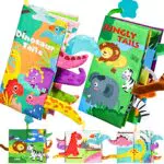 Akokie Baby Spielzeug ab 3 6 9 Monate Montessori Spielzeug Baby Spielzeug ab 3 Monate Fühlbuch Baby Buch 1 Jahr Interaktives Tier Baby Spielzeug 6 Monate Geburtstag Jungen Mädchen