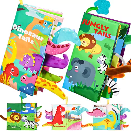 Akokie Baby Spielzeug ab 3 6 9 Monate Montessori Spielzeug Baby Spielzeug ab 3 Monate Fühlbuch Baby Buch 1 Jahr Interaktives Tier Baby Spielzeug 6 Monate Geburtstag Jungen Mädchen