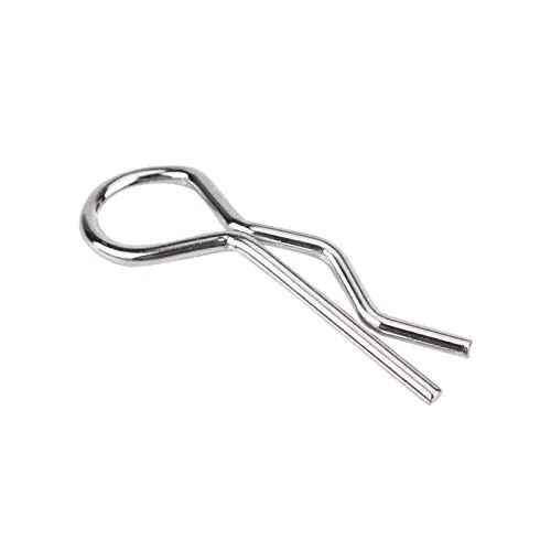 Alomejor 50 Stück RC-Karosserieclip-Stifte, RC-Karosserieclips aus Edelstahl Gebogene R-Stifte für ferngesteuerte Autoschale im Maßstab 1/10 1/12 1/16