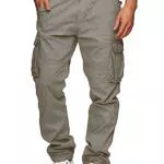 AlvaQ Cargohose Herren Baumwolle Wanderhose Herren Stretch Outdoor Hosen Für Herren Bequeme Lange Hosen Mit 6 Taschen Grau