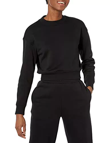 Amazon Essentials Damen Bauchfreies Sweatshirt mit überschnittenen Schultern