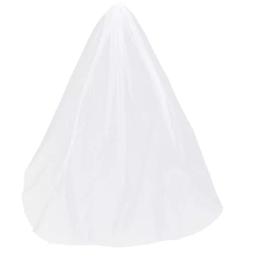 Amosfun Brautschleier Langen weißen Schleier einschichtig mit Kamm lang 2 m einfache Elegante Hochzeitsaccessoires für weibliche Frauen Dame