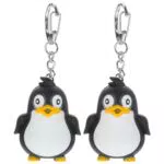 Amosfun Pinguin Schlüsselanhänger mit LED Beleuchtung und Sound Schwarz Pinguin Anhänger 2 Stück Taschenanhänger Schlüsselbund Freunde Familien Geschenkidee Kinder Spielzeug