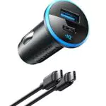 Anker USB C Autoladeadapter, 323 Dual Port Handyladegerät Auto mit PowerIQ 3.0