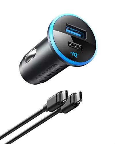 Anker USB C Autoladeadapter, 323 Dual Port Handyladegerät Auto mit PowerIQ 3.0