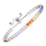 Apocalyptic-K Zirkonia Armband für Frauen, Tennisarmband Sparkle Zirkonia Verstellbares Armband Damenarmband Geschenk für festliche Tage