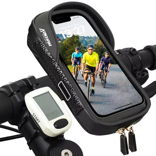 Arkham Handyhalterung Fahrrad Wasserdicht Handyhalter Motorrad Fahrrad Lenkertasche 360°drehbarem Rahmentasche Lenker Regenhaube für Fahrradtasche für unter 7 Zoll Smartphone GP