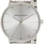 Armani Exchange Uhr für Damen, Dreizeigerwerk, 36MM Silbernes Edelstahlgehäuse mit Edelstahlarmband
