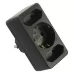 as - Schwabe 49112 Steckdosen-Verteiler Schwarz, 230 V
