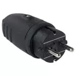 as - Schwabe Gummi-Stecker 230 V / 16 A mit doppeltem Schutzkontakt für den Außenbereich IP 44 Made in Germany Schwarz I 60410