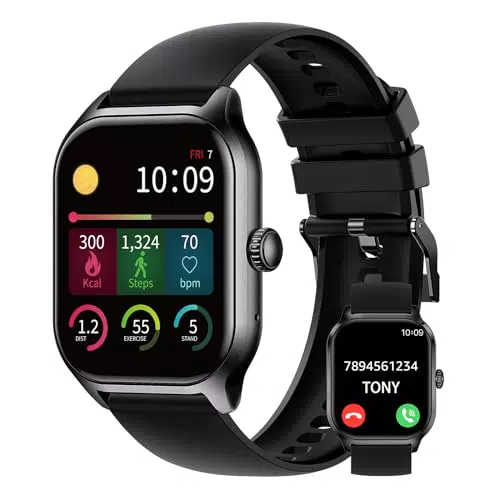 Asmoda Smartwatch Damen Herren, 2.01 Zoll Touchscreen Smart Watch mit Telefonfunktion
