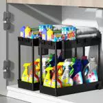 ASOBEAGE Unter Waschbecken Regal, Kitchen Organizer，2 Etagen Gewürzregale