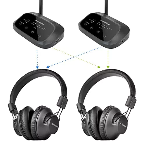 Avantree Shift - TV Funkkopfhörer Set, Drahtloses TV Mehrere Kopfhörer Set ideal für 2+ Fernseher