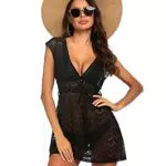 Balancora Damen Strandkleid Große Größen Solide Sommerkleid Frauen Ärmellos Strand Kleid Boho Halter Beiläufig Lose Tunika Blusenkleider Kurz Partykleid S-XX