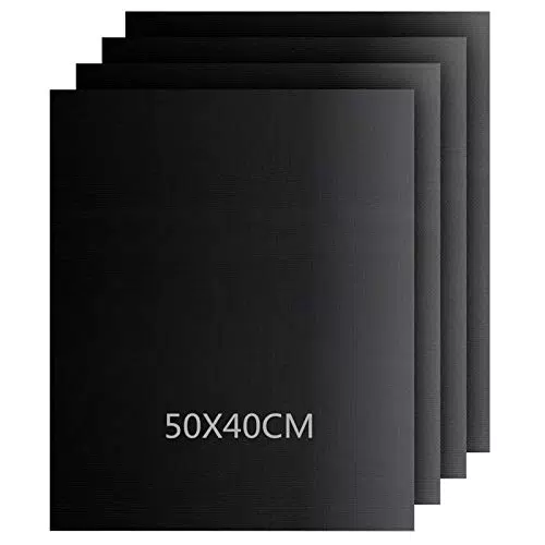 BBQ Grillmatte 4er Set - Wiederverwendbare Premium Grill- und Backmatte mit Teflon Antihaftbeschichtung für Grill und Backofen，grillmatte Extra Groß 50 x 40 cm