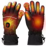 Beheizbare Handschuhe für Herren Damen, Wiederaufladbar 3 Stufige Beheizte Ski Handschuhe mit 5V 6000 mAh Typ-C Akkus