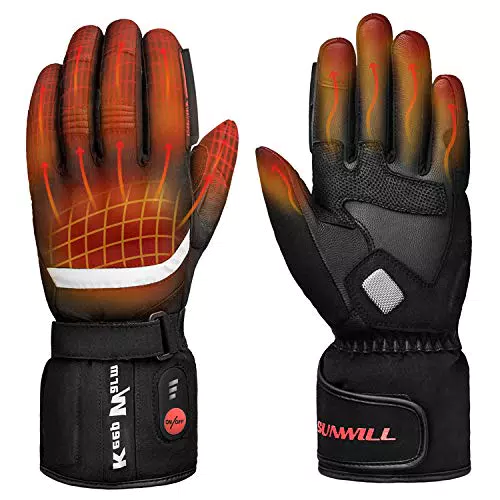 Beheizte Skihandschuhe Herren Damen Kinderhandschuhe Elektrische wiederaufladbare Batteriehandschuhe für das Winterskifahren Skaten Schnee Camping Wandern Beheizte Arthritis Handwärmerhandschuhe