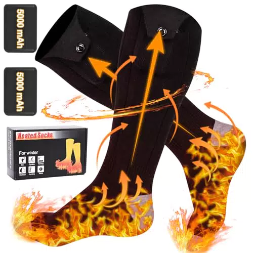 Beheizte Socken Herren Damen, Carastek Socken Beheizbare Socken