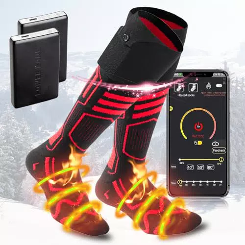 Beheizte Socken, Wiederaufladbare Beheizbare Socken mit Akku Damen Herren Elektrische Socken
