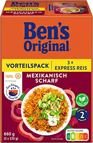 BEN'S ORIGINAL Express Reis Mexikanisch Scharf, 3 Packungen
