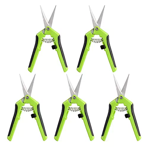 BESTonZON 5PCS Professionelle Gartenschere Trimmen Schere- Gerade Spitze Gartenarbeit Hand Pruner Gartenschere Gerade Edelstahl Klingen mit Fr¨hling- Geladen Komfort Grip Griffe