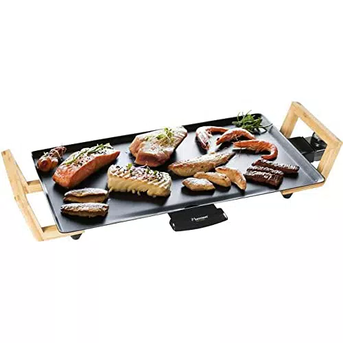 Bestron elektrischer Tischgrill, Plancha-/Teppanyaki-Grillplatte mit Antihaftbeschichtung