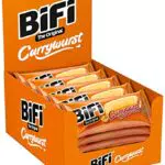 BiFi Currywurst 20er Pack Herzhafter Salami Fleischsnack mit Currysauce Pikant gewürzte Wurst im Weizenbrötchen als Snack to go